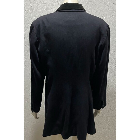 Express Tux Vintage 90s Black Tuxedo Jacket Velvet Trim 10 Wool Blend USA Made - Picture 10 of 11